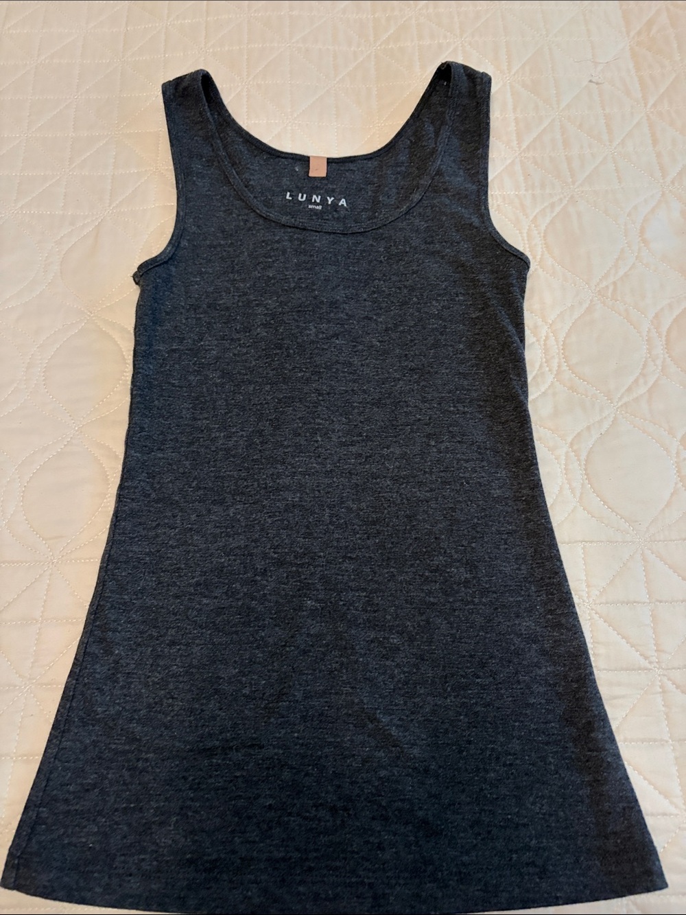 Lunya Restore Base Tank Top Charcoal Grey Heathered Loungewear Size S - Picture 1 of 2